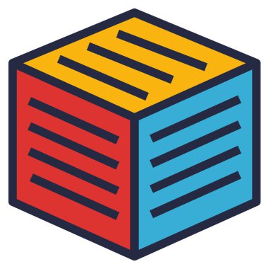 Web, vektör illüstrasyonu için çok boyutlu simge