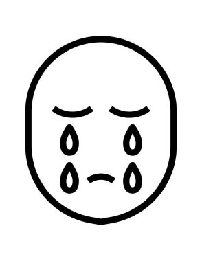 Çizgi film yüz simgesinin vektör illüstrasyonu