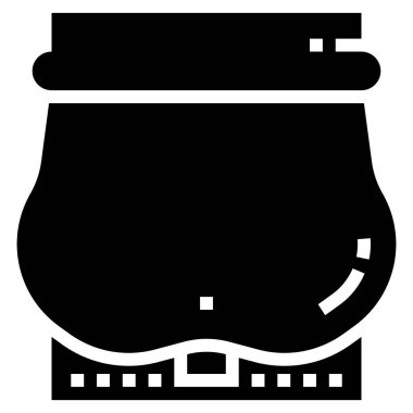 Şişmiş göbek düz simgesi, vektör illüstrasyonu