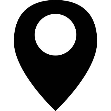 pin düz simgesi, vektör illüstrasyonu 