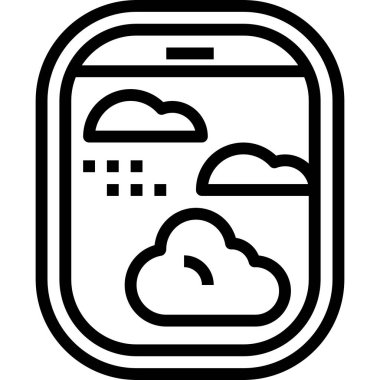 Web için uçak pencere simgesi, vektör illüstrasyonu