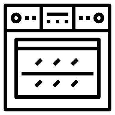 Web için fırın simgesi, vektör illüstrasyonu 