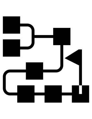 zaman çizgisi düz simgesi, vektör illüstrasyonu    