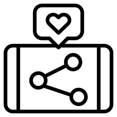 Sosyal düz simge, vektör çizimi