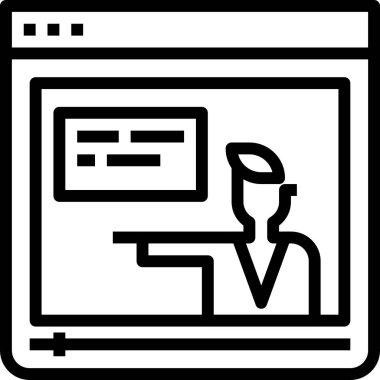 Web, vektör illüstrasyonu için e-öğrenme simgesi