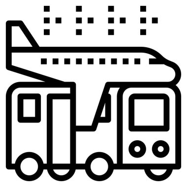 Web için havalimanı simgesi, vektör illüstrasyonu 