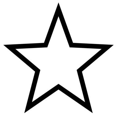 yıldız düz simgesi, vektör illüstrasyonu