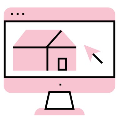 Web, vektör illüstrasyonu için pc simgesi