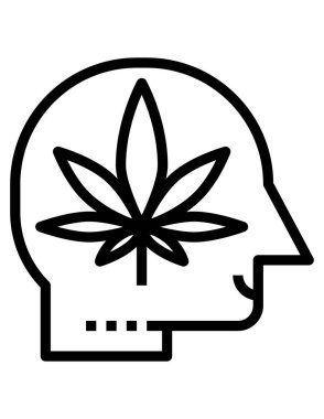 Kenevir marihuanasının vektör çizimi, çiçek ilacı