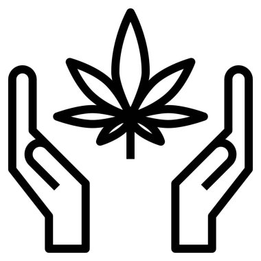 Kenevir marihuanasının vektör çizimi, çiçek ilacı