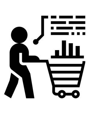 Alışveriş arabası simgesi vektör illüstrasyon grafik tasarımı