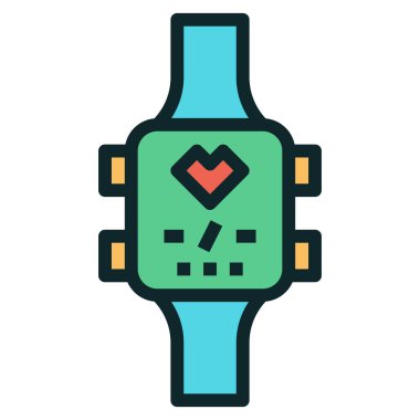 akıllı düz simge, vektör illüstrasyonu