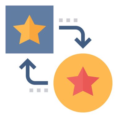 Düz simge değiştir, vektör illüstrasyonu