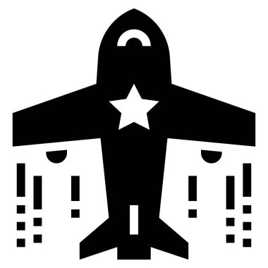 uzay roketi ikonu. biçim düz grafik bicolor sembolü, siyah ve beyaz renkler, yuvarlak açılar,