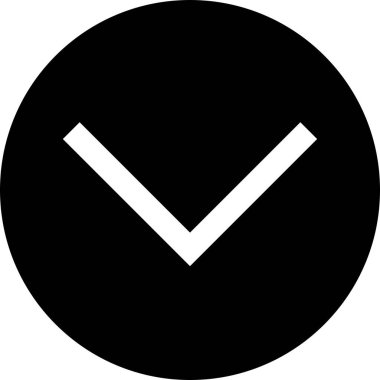 aşağı düz simge, vektör illüstrasyon