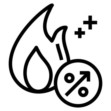 yanan kalori düz simgesi, vektör illüstrasyonu 