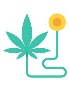 Kenevir marihuanasının vektör çizimi, çiçek ilacı