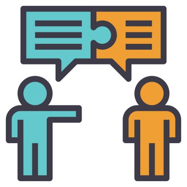 Web, vektör illüstrasyonu için müzakere simgesi