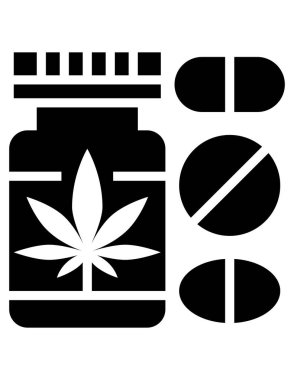 esrar yassı simgesi, vektör illüstrasyonu 