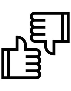 başparmak yukarı ve aşağı simgesi