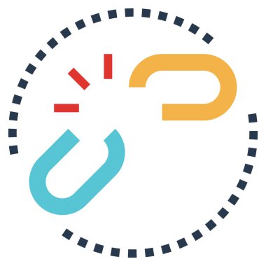 Kırık zincir düz simge, vektör illüstrasyonu  