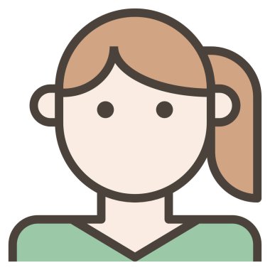 Web için kadın simgesi, dişi avatar, vektör 