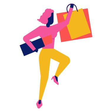 Alışverişkolik kadın, satış ve Kara Cuma. 