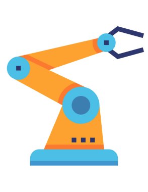 robot düz simgesi, vektör illüstrasyonu 