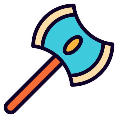 Çift baltalı düz simge, vektör illüstrasyonu 