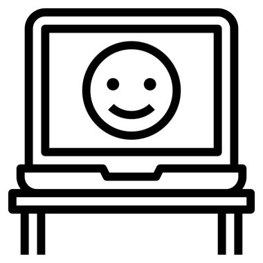 Çalışma masasındaki dizüstü bilgisayar, ofis masası, vektör 