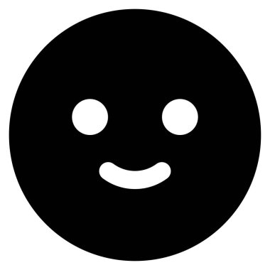 Gülümseme düz simgesi, vektör illüstrasyonu