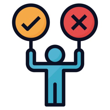 karar simgesi, vektör illüstrasyonu