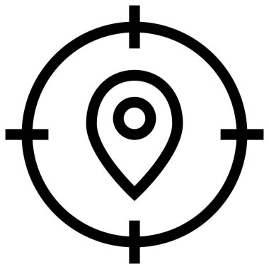 pin düz simgesi, vektör illüstrasyonu 