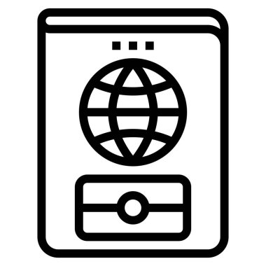 Web, vektör illüstrasyonu için pasaport simgesi 