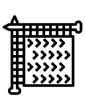 Örgü simgesi, vektör illüstrasyonu 