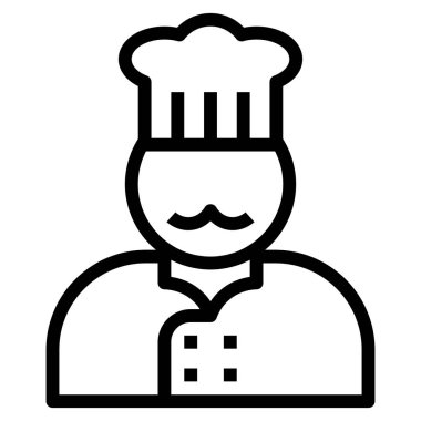 Şef düz simge, vektör illüstrasyonu