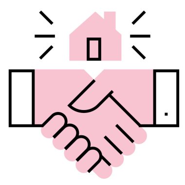 Web, vektör illüstrasyonu için el sıkışma simgesi  