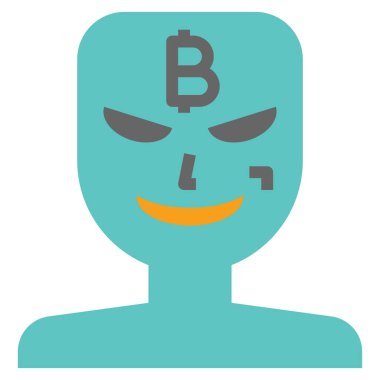 Bitcoin düz simgesi, vektör illüstrasyonu