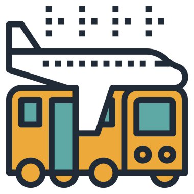 Web için havalimanı simgesi, vektör illüstrasyonu