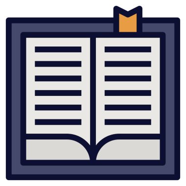 kitap düz simgesi, vektör illüstrasyonu 