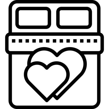 yatağın düz simgesi, vektör illüstrasyonu