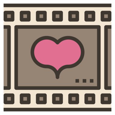Web, vektör illüstrasyonu için aşk filmi simgesi 