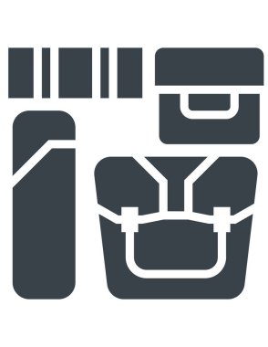 çantalar düz simge, vektör illüstrasyonu