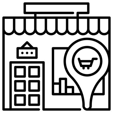 storefront icon for web, website, application, presentation, report, branding design, etc.