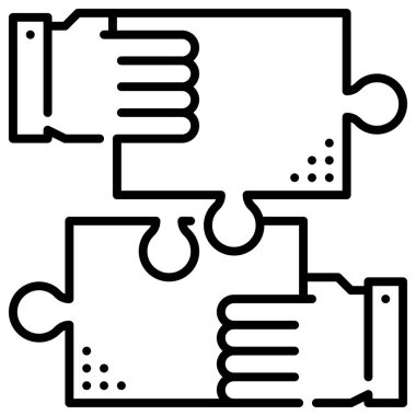 Bir yapboz parçasının karikatür çizimi