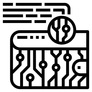 Web, vektör illüstrasyonu için dijital cüzdan simgesi   