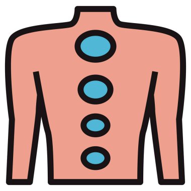 Taş terapisi düz simgesi, vektör illüstrasyonu 