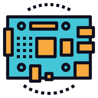 Web için çip simgesi, vektör illüstrasyonu 