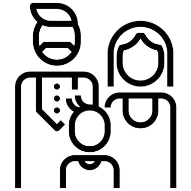 aile düz simgesi, vektör illüstrasyonu