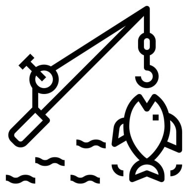 Web için balıkçılık simgesi, vektör illüstrasyonu